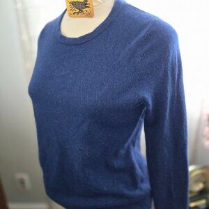 Lands End dark teal cashmere crew neck long sleeved pullover sz M 10-12